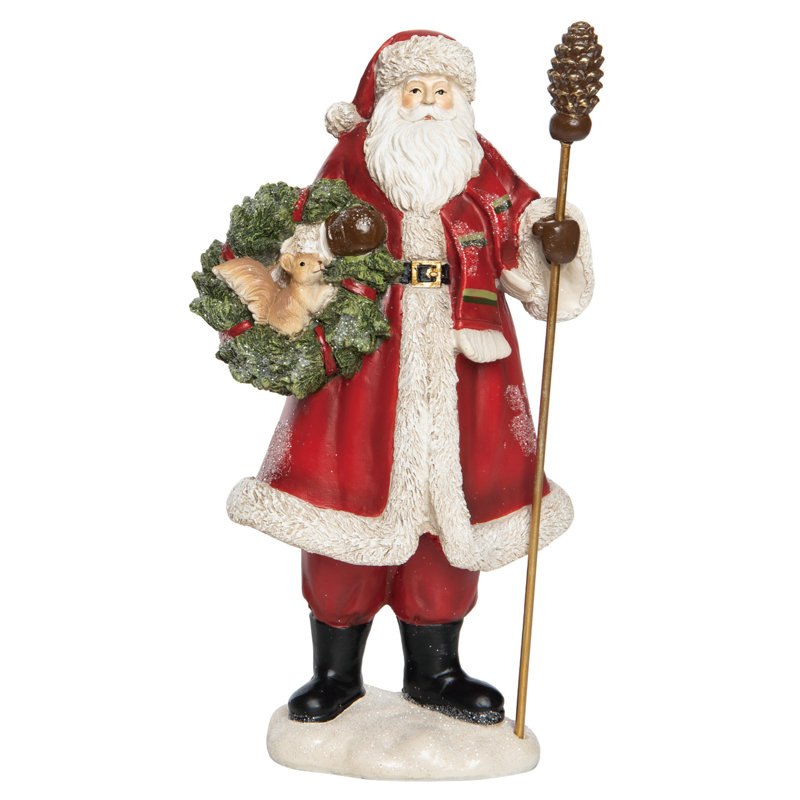 NWT hot Rustic Winter Forest Santa Figurine Statue Decor